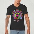 Rainbow I Believe In You Teacher Testing Day Men's V-Neck T-Shirt, novelty gifts, funny gifts Rainbow I Believe In You Teacher Testing Day Men's V-Neck T-Shirt, novelty gifts, funny gifts