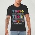 There Their They'Re English Teacher Grammar Memes Men's V-Neck T-Shirt, novelty gifts, funny gifts
