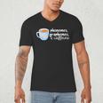Reading Interventionist Specialist Teacher Phonemes Graphemes And Caffeine Reading Intervention -Adults Classic Fit Short Sleeve Men's V-Neck T-Shirt, novelty gifts, funny gifts