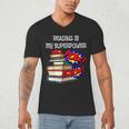 Reading Is My Super Power Superhero Best English Teacher Men's V-Neck T-Shirt, novelty gifts, funny gifts