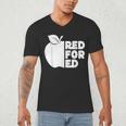 Red For Ed Teacher Support Public Education For Men Women Kids Men's V-Neck T-Shirt, novelty gifts, funny gifts