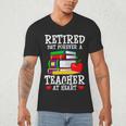 Retired But Forever a Teacher At Heart Teacher Retirement Men's V-Neck T-Shirt, novelty gifts, funny gifts