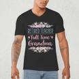 Retired Teacher Full Time Grandma Teaching Retirement Men's V-Neck T-Shirt, novelty gifts, funny gifts