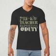 Retro Back To School Women Old Camo Pre-K Teacher Men's V-Neck T-Shirt, novelty gifts, funny gifts Retro Back To School Women Old Camo Pre-K Teacher Men's V-Neck T-Shirt, novelty gifts, funny gifts