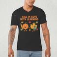 Retro Fall In Love With Learning Autumn Pumpkin Teacher Men's V-Neck T-Shirt, novelty gifts, funny gifts Retro Fall In Love With Learning Autumn Pumpkin Teacher Men's V-Neck T-Shirt, novelty gifts, funny gifts