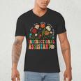 Retro Instructional Assistant Wildflowers Teacher Aide Men's V-Neck T-Shirt, novelty gifts, funny gifts