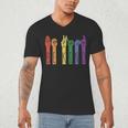Retro Be Kind ASL Deaf Teacher Sign Language Gay Pride Men's V-Neck T-Shirt, novelty gifts, funny gifts