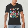 Retro Play Is Learning Kindergarten Teacher Team Women Men's V-Neck T-Shirt, novelty gifts, funny gifts Retro Play Is Learning Kindergarten Teacher Team Women Men's V-Neck T-Shirt, novelty gifts, funny gifts