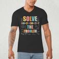Retro Solve The Problem 67 Meme Joke Math Teacher Men's V-Neck T-Shirt, novelty gifts, funny gifts
