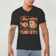 Retro I Teach The Cutest Turkey Thanksgiving Pumpkin Teacher Men's V-Neck T-Shirt, novelty gifts, funny gifts