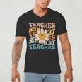 Retro Teacher Daisy Colorful Elementary School Teacher Men's V-Neck T-Shirt, novelty gifts, funny gifts Retro Teacher Daisy Colorful Elementary School Teacher Men's V-Neck T-Shirt, novelty gifts, funny gifts