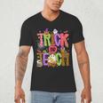 Retro Trick Or Teach Leopard Ghost Halloween Spooky Teacher Men's V-Neck T-Shirt, novelty gifts, funny gifts Retro Trick Or Teach Leopard Ghost Halloween Spooky Teacher Men's V-Neck T-Shirt, novelty gifts, funny gifts