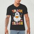 Retro Vintage Groovy Trick Or Teach Teacher Halloween For Men Women Kids Men's V-Neck T-Shirt, novelty gifts, funny gifts Retro Vintage Groovy Trick Or Teach Teacher Halloween For Men Women Kids Men's V-Neck T-Shirt, novelty gifts, funny gifts