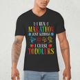 I Run Marathon Just Kidding I Chase Toddlers Teacher Men's V-Neck T-Shirt, novelty gifts, funny gifts I Run Marathon Just Kidding I Chase Toddlers Teacher Men's V-Neck T-Shirt, novelty gifts, funny gifts