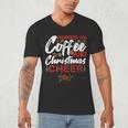 Running On Coffee And Christmas Cheer Lover Teacher For Men Women Kids Men's V-Neck T-Shirt, novelty gifts, funny gifts Running On Coffee And Christmas Cheer Lover Teacher For Men Women Kids Men's V-Neck T-Shirt, novelty gifts, funny gifts