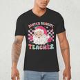 Santa Favorite Teacher Shirt Teacher Christmas Men's V-Neck T-Shirt, novelty gifts, funny gifts Santa Favorite Teacher Shirt Teacher Christmas Men's V-Neck T-Shirt, novelty gifts, funny gifts