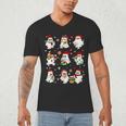 Santa Ghost Reading Books Christmas Library Teacher Men's V-Neck T-Shirt, novelty gifts, funny gifts
