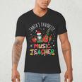 Santa's Favorite Music Teacher Christmas Santa Hat Matching Men's V-Neck T-Shirt, novelty gifts, funny gifts Santa's Favorite Music Teacher Christmas Santa Hat Matching Men's V-Neck T-Shirt, novelty gifts, funny gifts