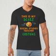 My Scary Social Studies Teacher Costume Halloween Men Women Men's V-Neck T-Shirt, novelty gifts, funny gifts