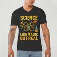 Science Like Magic But Real Nerdy Teacher Men's V-Neck T-Shirt, novelty gifts, funny gifts