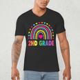 Second Grade Rainbow Girls Boys Teacher Team 2nd Grade Squad Men's V-Neck T-Shirt, novelty gifts, funny gifts