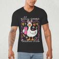 Silly Goose Teacher Club Animal Lover Groovy Teacher Men's V-Neck T-Shirt, novelty gifts, funny gifts