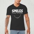 Smile Smiles Change The World Teacher T-Shirt Happy T-Shirt Men's V-Neck T-Shirt, novelty gifts, funny gifts Smile Smiles Change The World Teacher T-Shirt Happy T-Shirt Men's V-Neck T-Shirt, novelty gifts, funny gifts