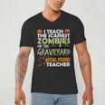 Social Studies Teacher Teach Scariest Zombies On Graveyard For Men Women Men's V-Neck T-Shirt, novelty gifts, funny gifts Social Studies Teacher Teach Scariest Zombies On Graveyard For Men Women Men's V-Neck T-Shirt, novelty gifts, funny gifts