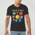 Solar System Cute Face Planets Space Science Teacher School Men's V-Neck T-Shirt, novelty gifts, funny gifts