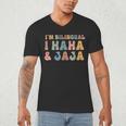Spanish Teacher Groovy I'm Bilingual I Haha And Jaja Men's V-Neck T-Shirt, novelty gifts, funny gifts Spanish Teacher Groovy I'm Bilingual I Haha And Jaja Men's V-Neck T-Shirt, novelty gifts, funny gifts