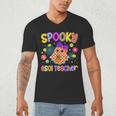 Spooky ESOL Teacher Halloween ESOL Teaching Coquette Men's V-Neck T-Shirt, novelty gifts, funny gifts