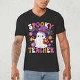 Spooky Teacher Halloween Cute Halloween Teacher Ghost Men's V-Neck T-Shirt, novelty gifts, funny gifts