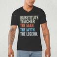 Substitute Teacher Man The Myth The Legend Appreciation Day Men's V-Neck T-Shirt, novelty gifts, funny gifts