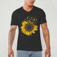 Sunflower Puzzle Pieces Autism Awareness For Mom Teacher For Women Men's V-Neck T-Shirt, novelty gifts, funny gifts