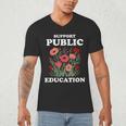 Support Public Education Cute Floral Teacher Red For Ed Men's V-Neck T-Shirt, novelty gifts, funny gifts Support Public Education Cute Floral Teacher Red For Ed Men's V-Neck T-Shirt, novelty gifts, funny gifts