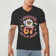 I Survived 67 Days Of School Groovy Retro Teachers Girls Men's V-Neck T-Shirt, novelty gifts, funny gifts I Survived 67 Days Of School Groovy Retro Teachers Girls Men's V-Neck T-Shirt, novelty gifts, funny gifts
