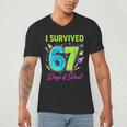I Survived 67 Days Of School 67 Meme Science Teacher Men's V-Neck T-Shirt, novelty gifts, funny gifts