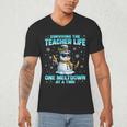Surviving The Teacher Life Pjs Pajamas Christmas Xmas Teache Men's V-Neck T-Shirt, novelty gifts, funny gifts