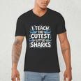 I Teach The Cutest Little Sharks Teacher School Men's V-Neck T-Shirt, novelty gifts, funny gifts I Teach The Cutest Little Sharks Teacher School Men's V-Neck T-Shirt, novelty gifts, funny gifts