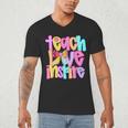 Teach Love Inspire Preppy Back To School Teacher Women Men's V-Neck T-Shirt, novelty gifts, funny gifts