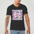 Teacher Bow Pencil Flowers Teacher Back To School Men's V-Neck T-Shirt, novelty gifts, funny gifts Teacher Bow Pencil Flowers Teacher Back To School Men's V-Neck T-Shirt, novelty gifts, funny gifts