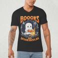 Teacher Halloween Ghost Reading Book Animal Boooks Are Men's V-Neck T-Shirt, novelty gifts, funny gifts