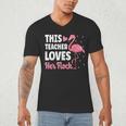 This Teacher Loves Her Flock Teaching Flamingo Girl Men's V-Neck T-Shirt, novelty gifts, funny gifts This Teacher Loves Her Flock Teaching Flamingo Girl Men's V-Neck T-Shirt, novelty gifts, funny gifts