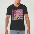 Teacher Pencil Back To School Groovy Pink Teacher First Day Men's V-Neck T-Shirt, novelty gifts, funny gifts Teacher Pencil Back To School Groovy Pink Teacher First Day Men's V-Neck T-Shirt, novelty gifts, funny gifts