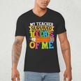 My Teacher Survived 100 Days Of Me 100th Day Of School Kids Men's V-Neck T-Shirt, novelty gifts, funny gifts My Teacher Survived 100 Days Of Me 100th Day Of School Kids Men's V-Neck T-Shirt, novelty gifts, funny gifts