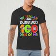 My Teacher Survived 100 Days Of Me 100 Days Of School Men's V-Neck T-Shirt, novelty gifts, funny gifts My Teacher Survived 100 Days Of Me 100 Days Of School Men's V-Neck T-Shirt, novelty gifts, funny gifts