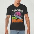 Teachers Love Brains Halloween 2025 Skeleton Costume Men's V-Neck T-Shirt, novelty gifts, funny gifts Teachers Love Brains Halloween 2025 Skeleton Costume Men's V-Neck T-Shirt, novelty gifts, funny gifts