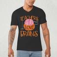 Teachers Love Brains Halloween T-Shirt For Men Women Men's V-Neck T-Shirt, novelty gifts, funny gifts