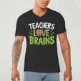Teachers Love Brains Halloween Teacher Zombie Men's V-Neck T-Shirt, novelty gifts, funny gifts Teachers Love Brains Halloween Teacher Zombie Men's V-Neck T-Shirt, novelty gifts, funny gifts