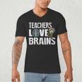 Teachers Love Brains Zombie Halloween Hilarious Men's V-Neck T-Shirt, novelty gifts, funny gifts Teachers Love Brains Zombie Halloween Hilarious Men's V-Neck T-Shirt, novelty gifts, funny gifts